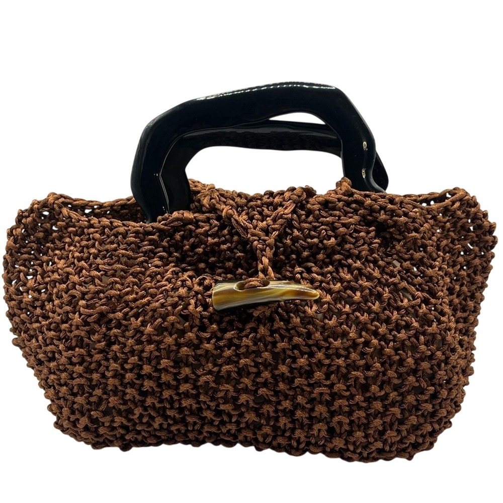 Handmade Brown Boho Crochet Tote/Bag | Vintage Style Clutch Purse